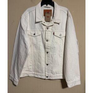 Levis Trucker Jacket Men Plus XXL White Denim Standard Fit Classic NEW